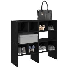   vidaXL cipőtartó állványok 2 db egymásba rakható fekete tölgyfa