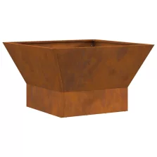   vidaXL Tűzrakóhely Négyzet Barna 60x60x35 cm Viharvert acél