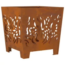   vidaXL Tűzrakó hely Négyzetes 40x40x40 cm Időjárásálló Acél