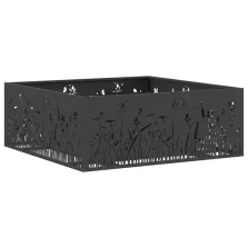 vidaXL Tűzrakóhely Négyzet Fekete 80x80x30 cm Acél