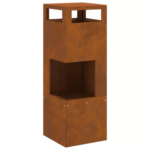 vidaXL Tűzrakóhely Négyzet 35x35x100 cm Viharvert Acél