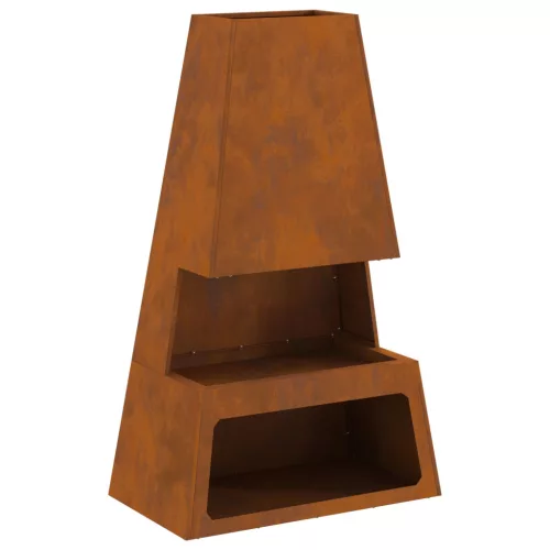 vidaXL Tüzelőanyag tárolós tűzrakóhely 60x35x100 cm Időjárásálló acél