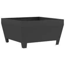 vidaXL Fekete Négyzet Tűzrakóhely 80x80x43 cm Acél