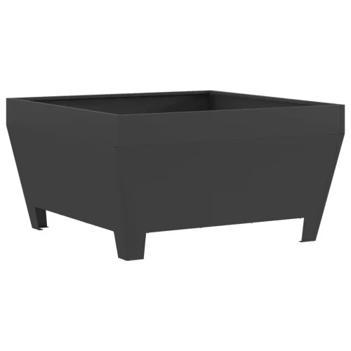 vidaXL Fekete Négyzet Tűzrakóhely 80x80x43 cm Acél