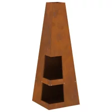   vidaXL Tűzrakóhely tűzifa tárolóval 35x35x100 cm Viharvert acél