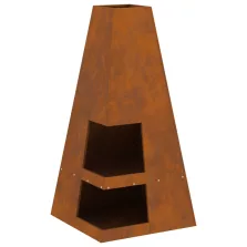   vidaXL Tűzrakóhely tárolóval 50x50x100 cm Viharvert acél