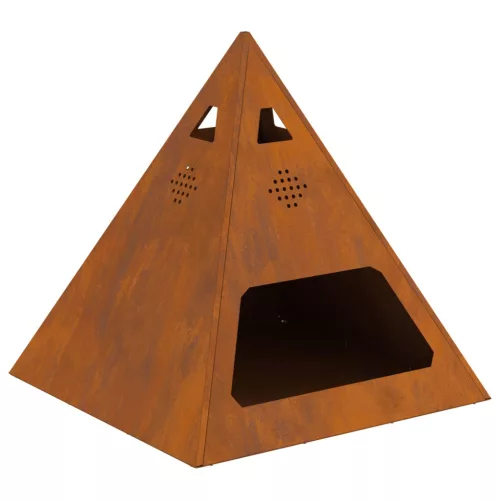 vidaXL Tűzrakóhely Piramis 50x50x51 cm Időjárásálló Acél