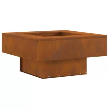 vidaXL Tűzrakóhely, 60x60x30 cm, Viharvert Acél