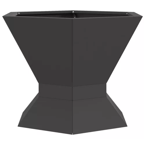 vidaXL Hexagonális Tűzrakó Fekete 50x50x40 cm Acél