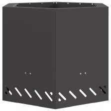   vidaXL Füstmentes Tűzrakóhely Hatszögletű Fekete 58x58x51 cm Acél