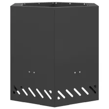   vidaXL Füstmentes Tüzihorgász Hatszögletű Fekete 48x48x51 cm Acél