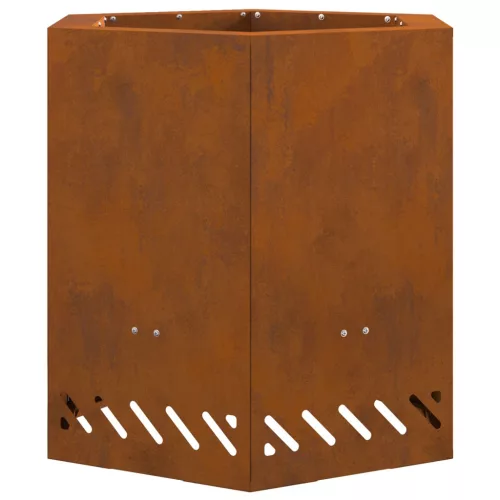 vidaXL Füstmentes Tűzhely Hatszögletű 48x48x51 cm Időjárásálló Acél