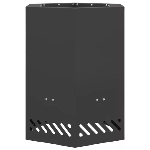 vidaXL Füstmentes Tűzrakó Heptagon Fekete 38x38x51 cm Acél