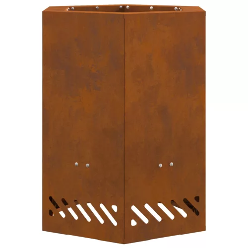 vidaXL Füstmentes Tűzrakóhely Hatszögletű 38x38x51 cm Időjárásálló Acél