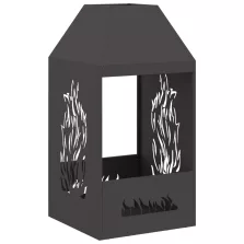 vidaXL Fekete tüzelőhely 50x50x100 cm acél