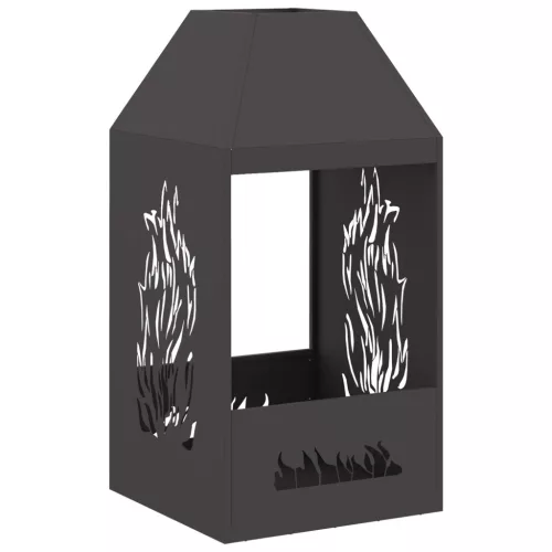 vidaXL Fekete tüzelőhely 50x50x100 cm acél