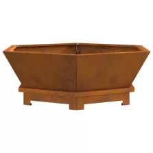   vidaXL Tűzrakóhely Hatszögletű 75x75x28 cm Viharvert Acél