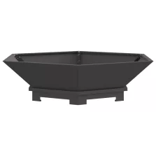   vidaXL Tűzrakóhely Hatszögletű Fekete 100x100x28 cm Acél