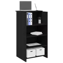 vidaXL recepciós pult fekete 55x50x103,5 cm szerelt fa