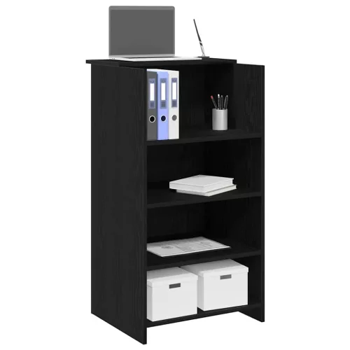 vidaXL recepciós pult fekete 55x50x103,5 cm szerelt fa