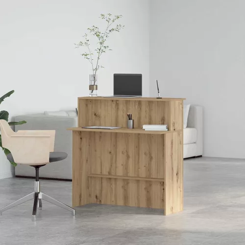 vidaXL recepciós pult kézműves tölgy 100x50x103,5 cm szerelt fa