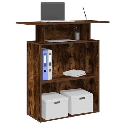 vidaXL recepciós pult füstös tölgy 100x40x104 cm szerelt fa