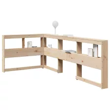   vidaXL Könyvespolc fejtámla L-alakú 80 cm tömörfa fenyőfa