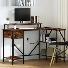   vidaXL Asztal fiókkal Füstölt tölgy 120 x 79 x 86,5 cm Faanyag