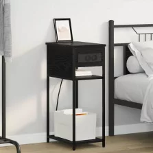   vidaXL Éjjeliszekrény Fekete tölgy 41 x 28 x 76 cm Faanyag