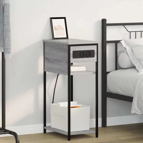 vidaXL Éjjeliszekrény Szürke Sonoma 41 x 28 x 76 cm Faanyag