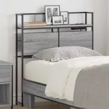   vidaXL Tároló fejtámla polcokkal tárolóval Szürke sonoma 75 cm Faanyag