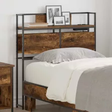   vidaXL Tároló fejtámla polcokkal tárolóval Füstölt tölgy 80 cm Faanyag