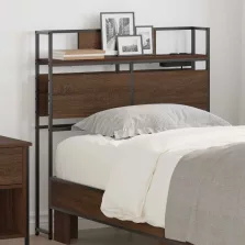   vidaXL Tároló fejtámla polcokkal fejtámlával barna tölgy 90 cm Faanyag