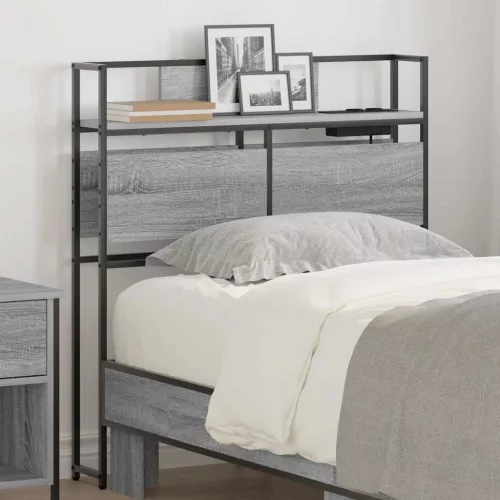 vidaXL Tároló fejtámla polcokkal Szürke sonoma 100 cm Faanyag