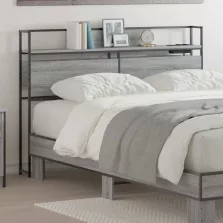   vidaXL Tároló fejtámla polcokkal Szürke sonoma 120 cm Faanyag