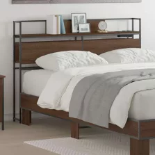   vidaXL Tároló fejtámla polcokkal tárolóval barna tölgy 120 cm Faanyag