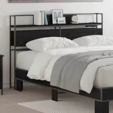   vidaXL Tároló fejtámla polcokkal tárolóval Musta tammi 135 cm Faanyag