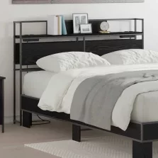   vidaXL Tároló fejtámla polcokkal tárolóval Musta tammi 140 cm Faanyag
