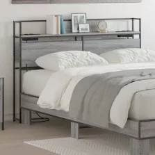   vidaXL Tároló fejtámla polcokkal Szürke sonoma 150 cm Faanyag