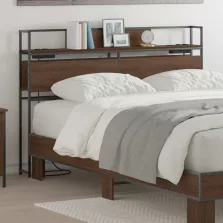   vidaXL Tároló fejtámla polcokkal tárolóval barna tölgy 160 cm Faanyag