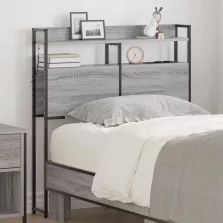   vidaXL Tároló fejtámla polcokkal tárolóval Szürke sonoma 90 cm Faanyag