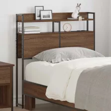   vidaXL Tároló fejtámla polcokkal fejtámlával barna tölgy 90 cm Faanyag