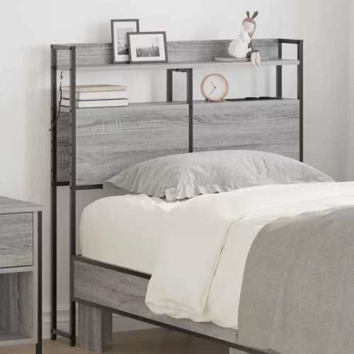 vidaXL Tároló fejtámla polcokkal Szürke sonoma 100 cm Faanyag
