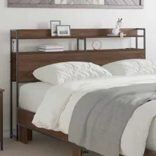   vidaXL Tároló fejtámla polcokkal tárolóval barna tölgy 135 cm Faanyag