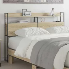   vidaXL Tároló fejtámla polcokkal tárolóval sonoma tölgy 150 cm Faanyag