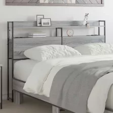  vidaXL Tároló fejtámla polcokkal Szürke sonoma 160 cm Faanyag