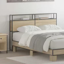   vidaXL Tároló fejtámla polcokkal tárolóval sonoma tölgy 120 cm Faanyag