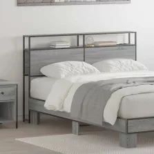   vidaXL Tároló fejtámla polcokkal Szürke sonoma 135 cm Faanyag