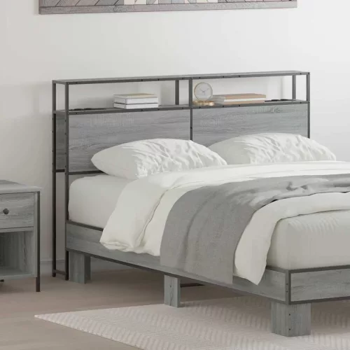 vidaXL Tároló fejtámla polcokkal Szürke sonoma 140 cm Faanyag
