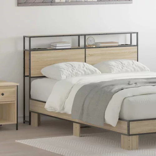 vidaXL Tároló fejtámla polcokkal tárolóval sonoma tölgy 150 cm Faanyag